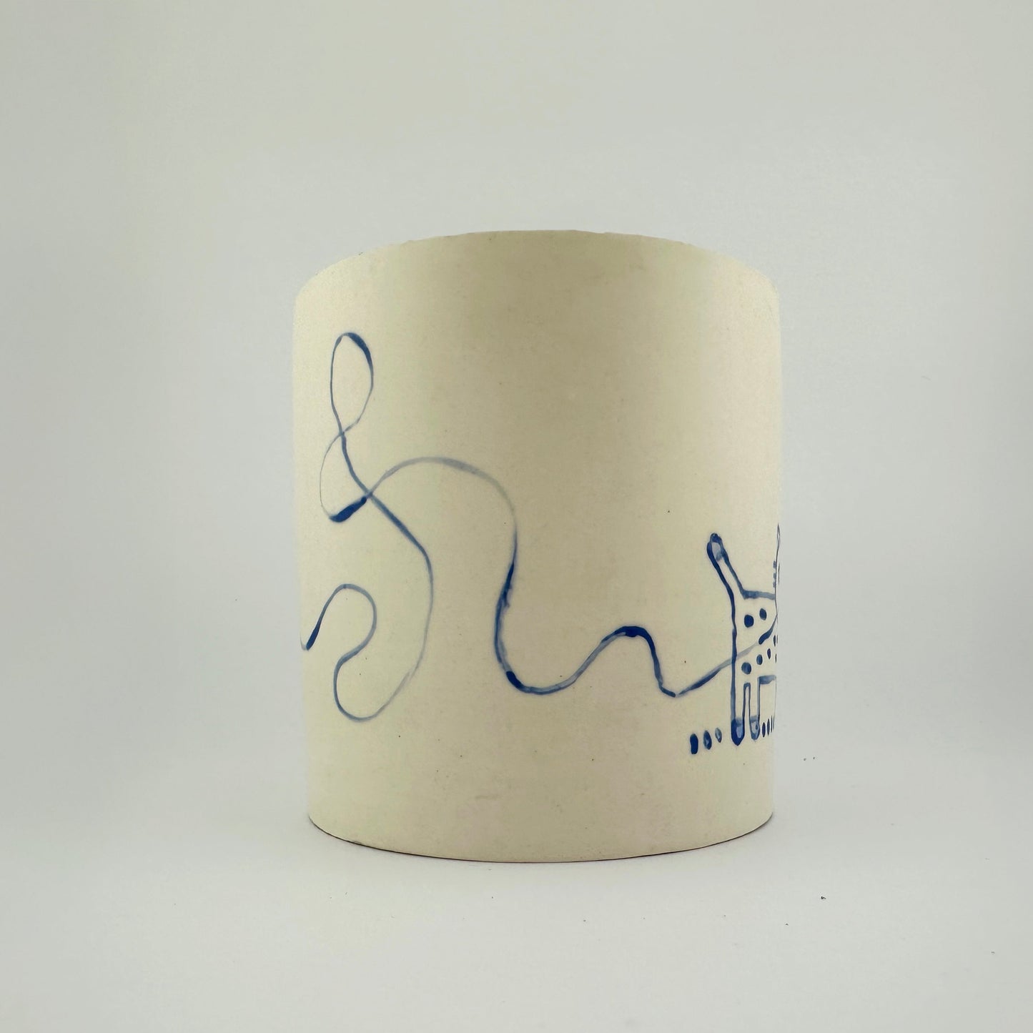 Cat With String Illustrated Planter