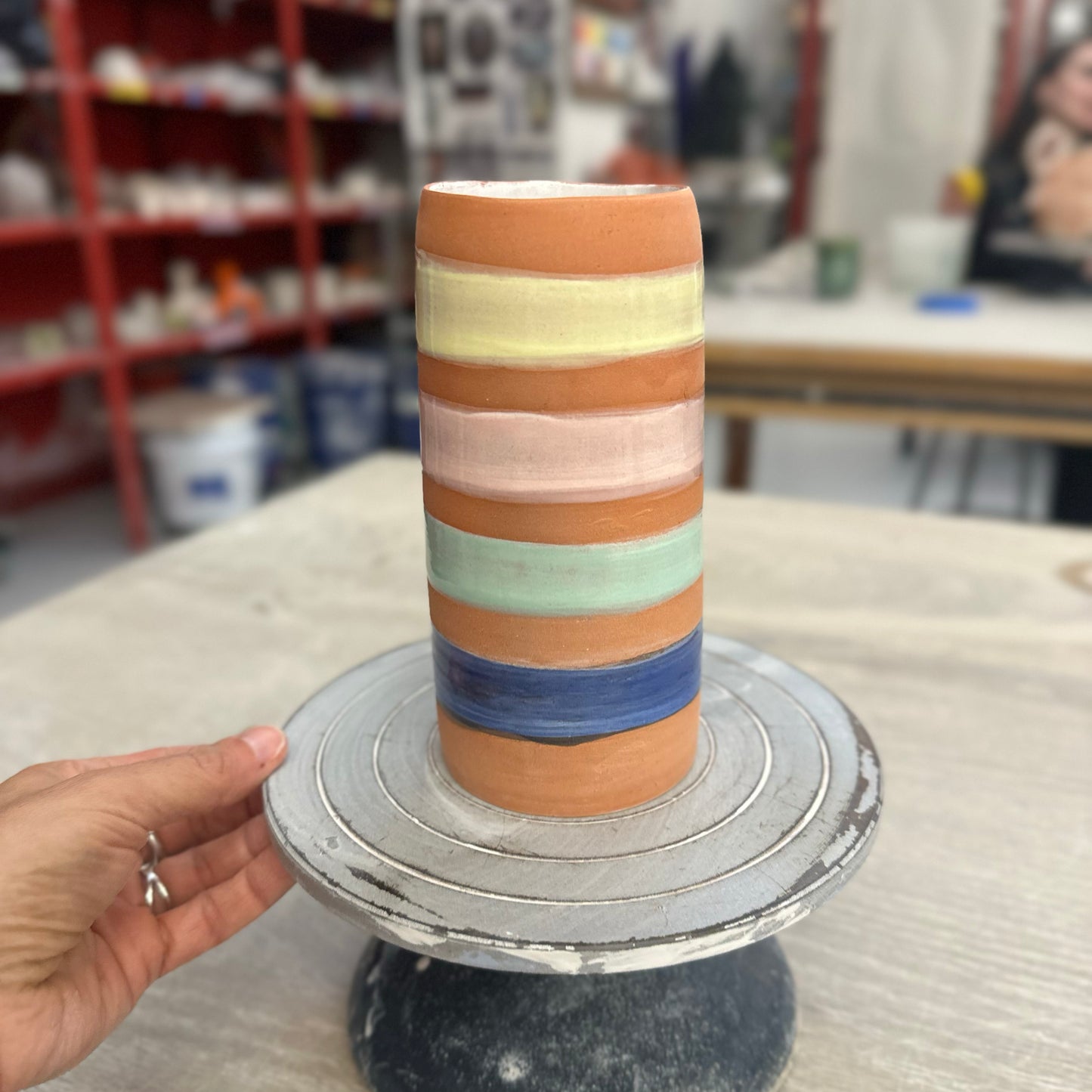 Parade Stripe cylinder vase